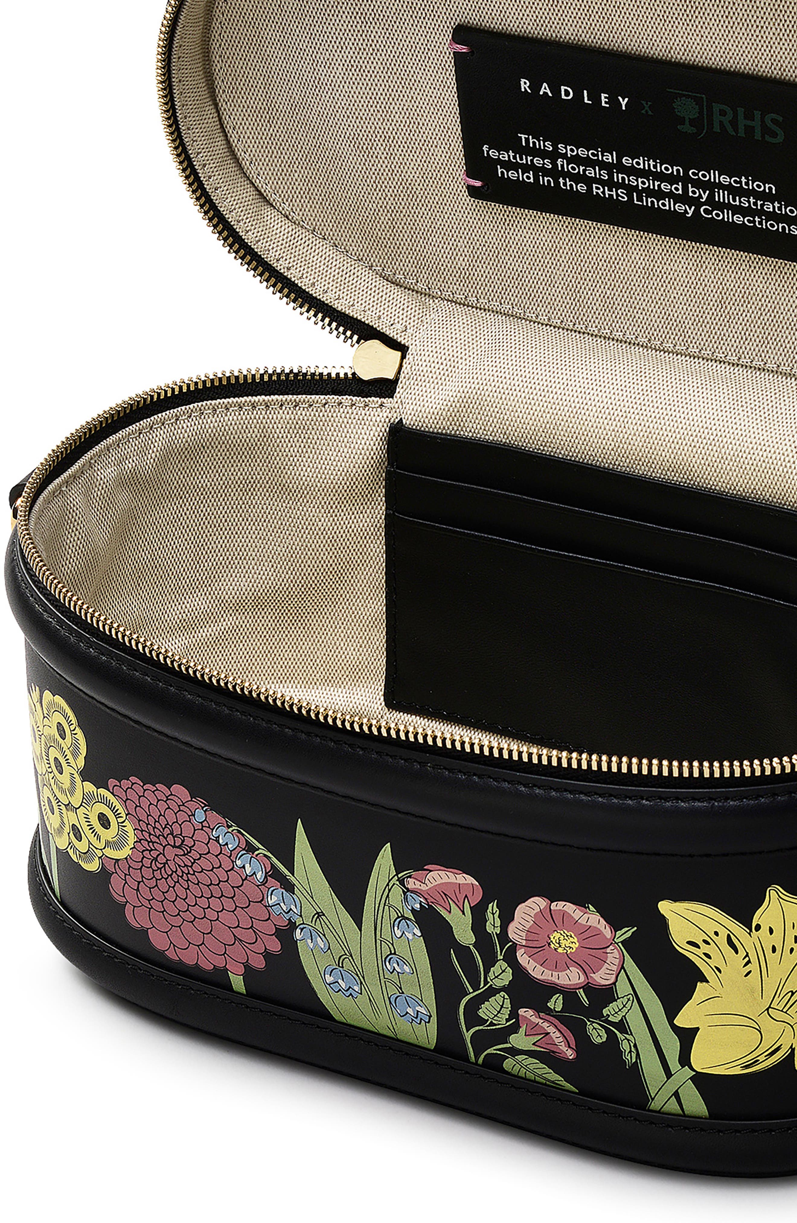 Radley Small Royal Horticultural Society Zip Around Crossbody Bag, Alternate, color, Black