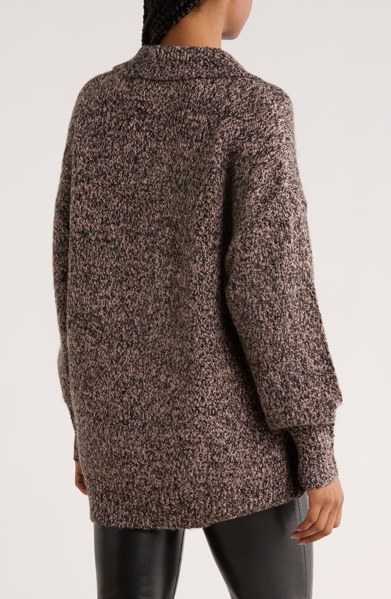 INDUSTRY REPUBLIC CLOTHING Oversize Polo Sweater, Alternate, color, Light Pink/ Black Marled