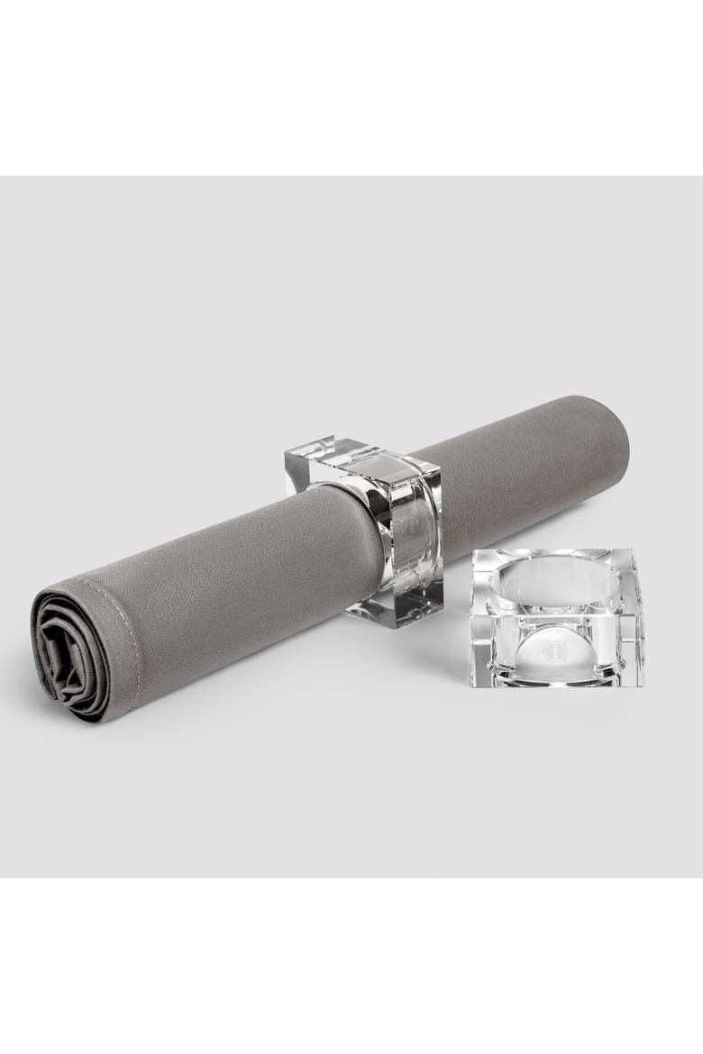 William Napkin Ring Set, Alternate, color, White - Square