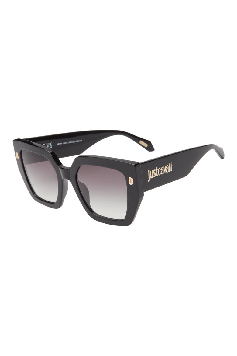 53mm Oversize Square Sunglasses, Alternate, color, BLACK BLACK BLUE