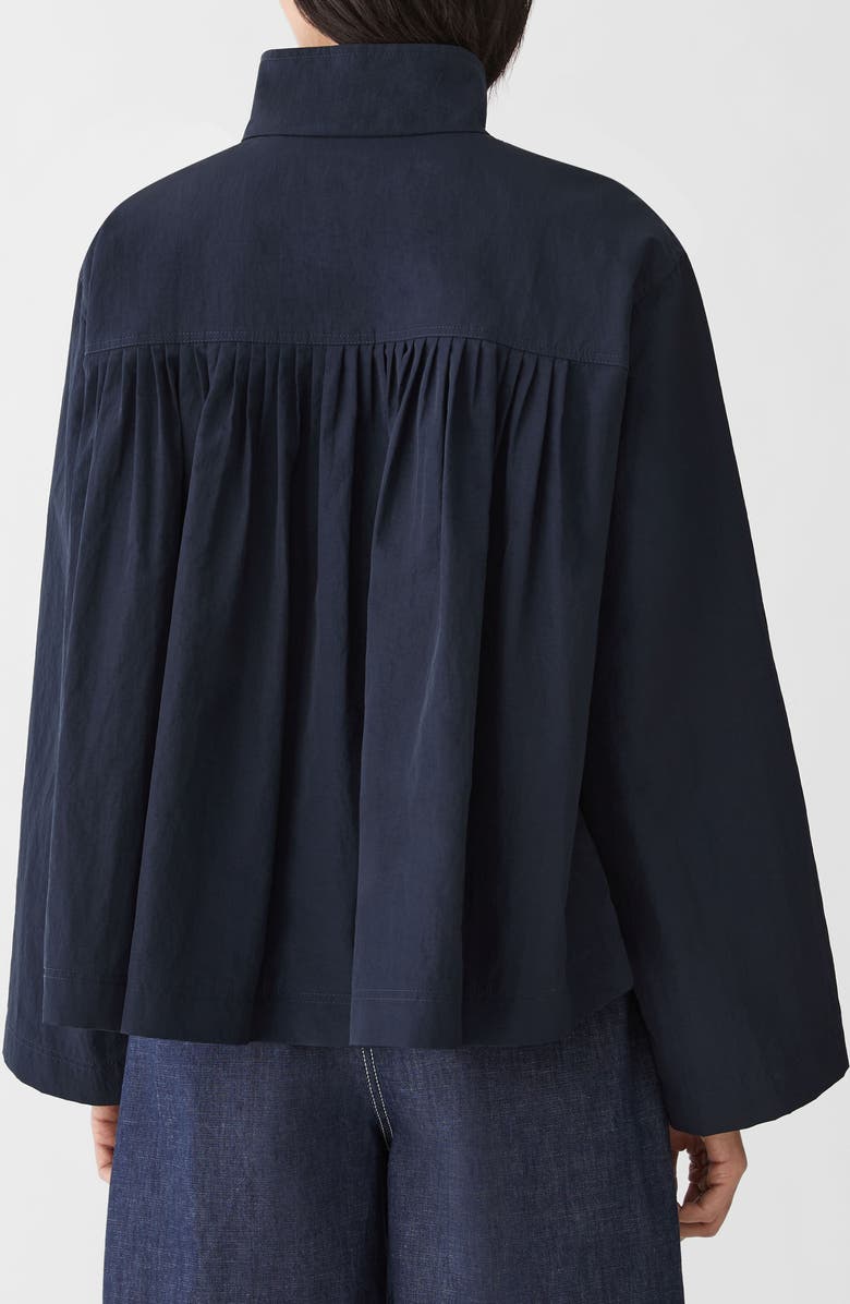 Lafayette 148 New York Calvary Twill Funnel Neck Jacket, Alternate, color, Ink