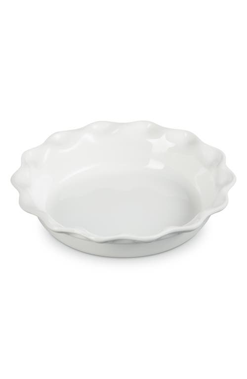 Le Creuset Stoneware Heritage Pie Dish & Fluted Loaf Pan Set In White