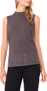 Vince Camuto Bead Detail Mock Neck Top
