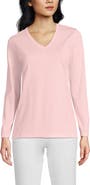 Lands' End Relaxed Supima Cotton Long Sleeve V-Neck T-Shirt