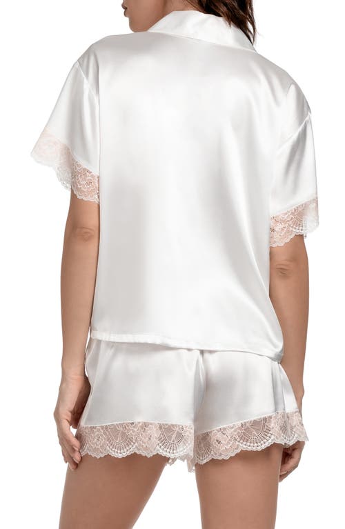 In Bloom By Jonquil Janelle Lace Trim Satin Pajamas In Ivory