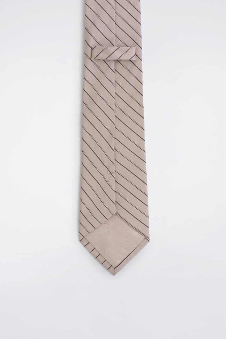 Striped Cotton-silk Tie, Alternate, color, PINK / BROWN / STRIPED