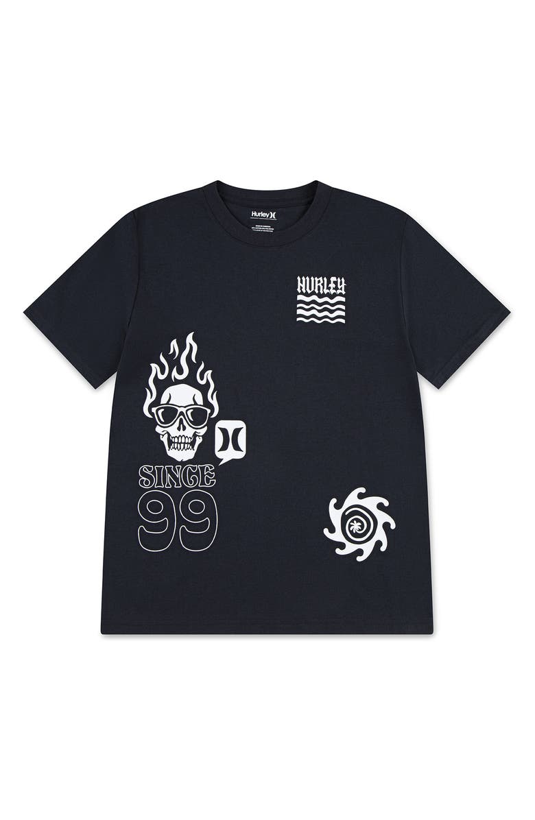 Hurley Kids' Multi Facet Graphic T-Shirt, Main, color, Off Noir
