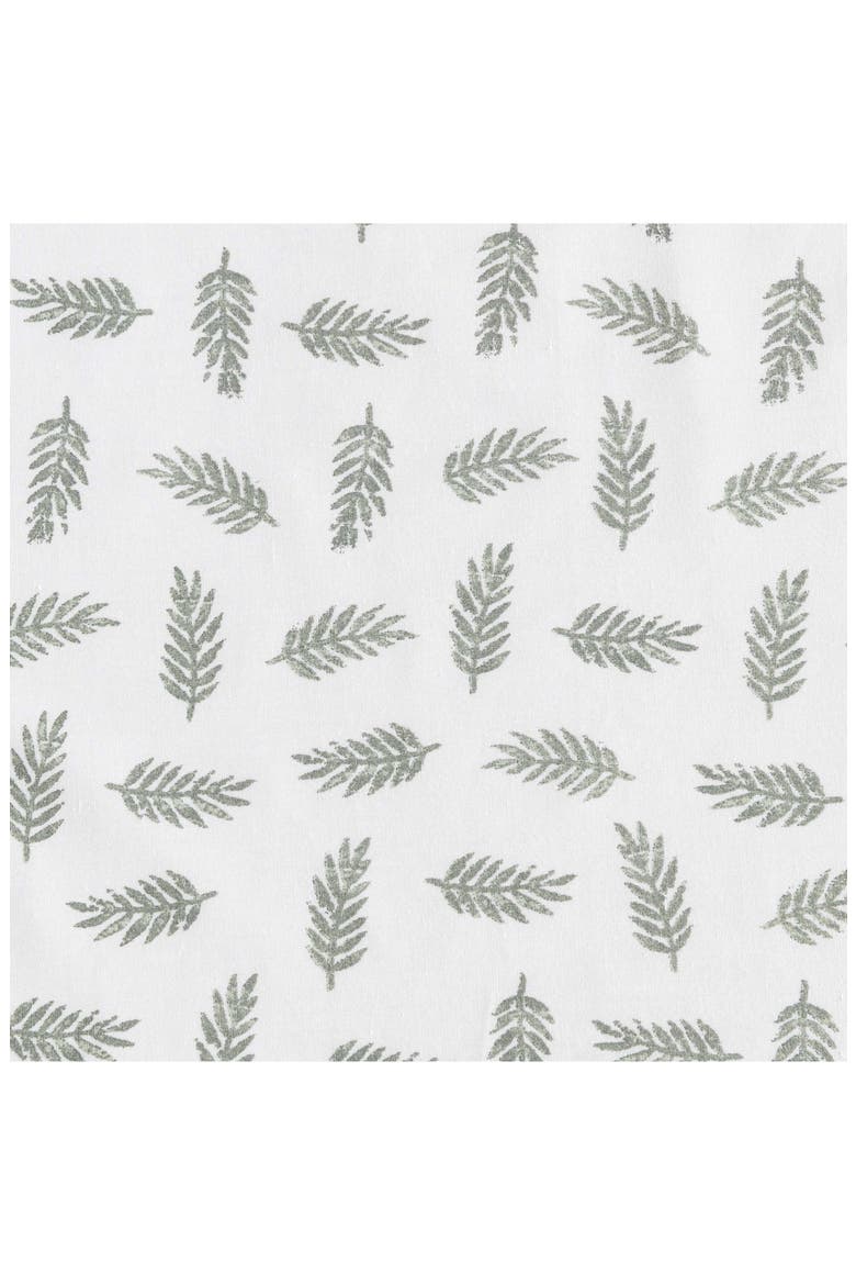 Laurel Leaves Cotton Sheet Set, Alternate, color, WHITE/ GREEN