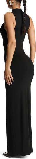 Mock Neck Sleeveless Maxi Dress