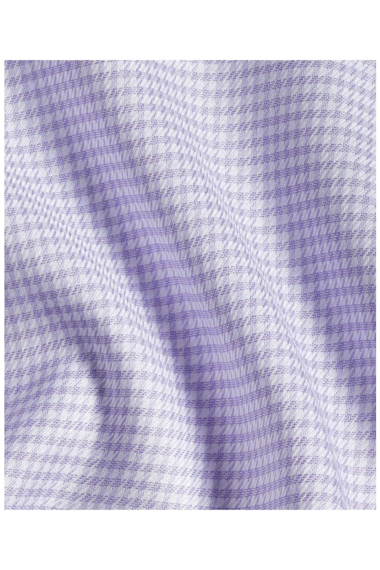Slim Fit Microcheck Cotton Stretch Twill Dress Shirt, Alternate, color, LILAC/ WHITE