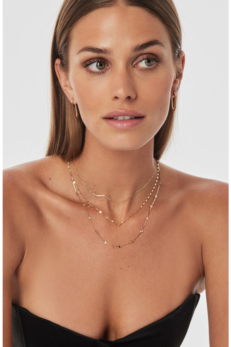 Solo Diamond Malibu Chain Layered Necklace, Alternate, color, 14K YG