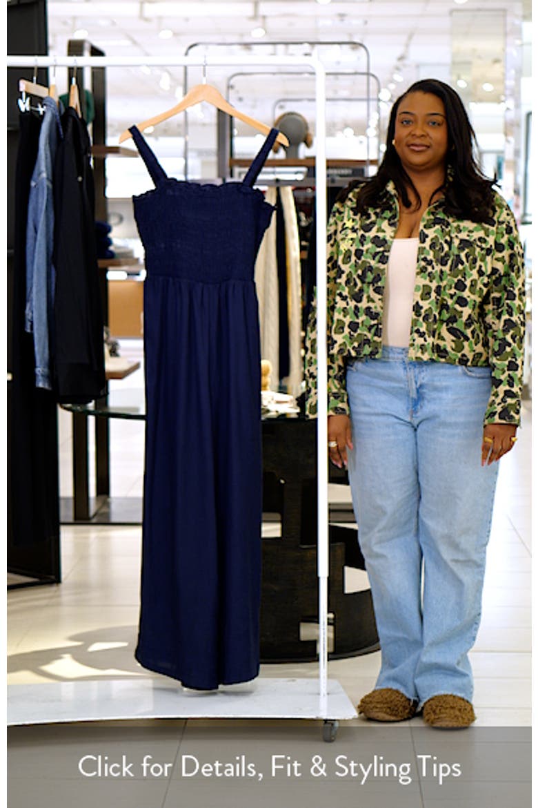 Sleeveless Smocked Jumpsuit video