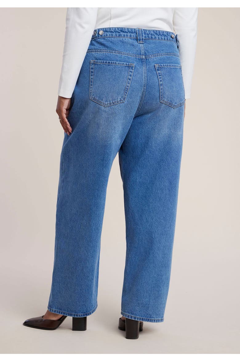 Adjustable Wide Leg Jeans, Alternate, color, MEDIUM WASH