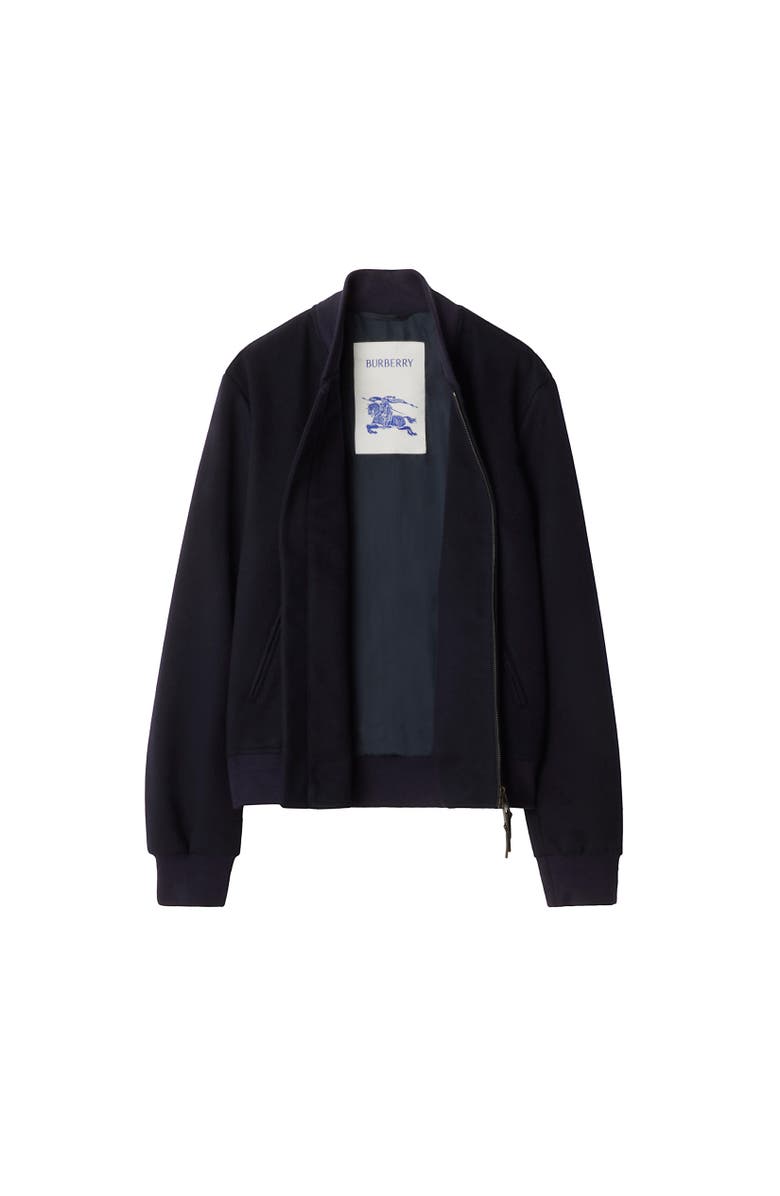 Burberry Cashmere Bomber Jacket, Alternate, color, Navy