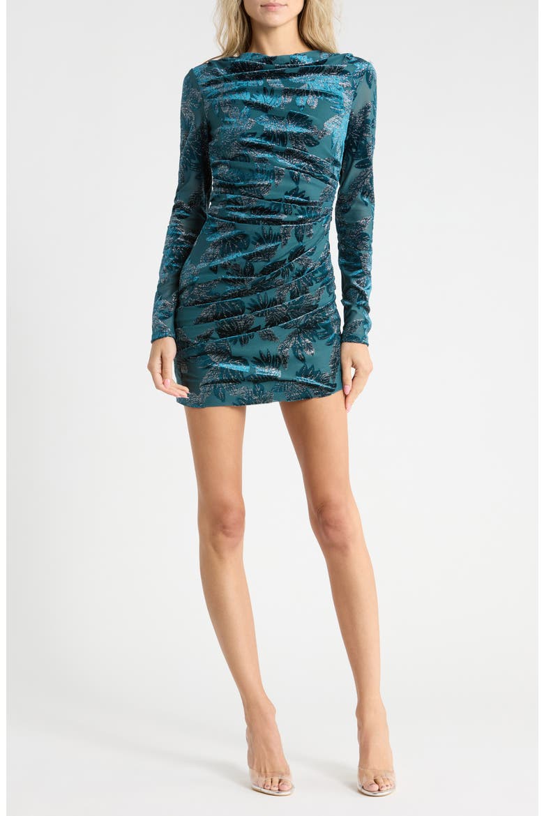 Vallyn Long Sleeve Minidress, Main, color, PETROL