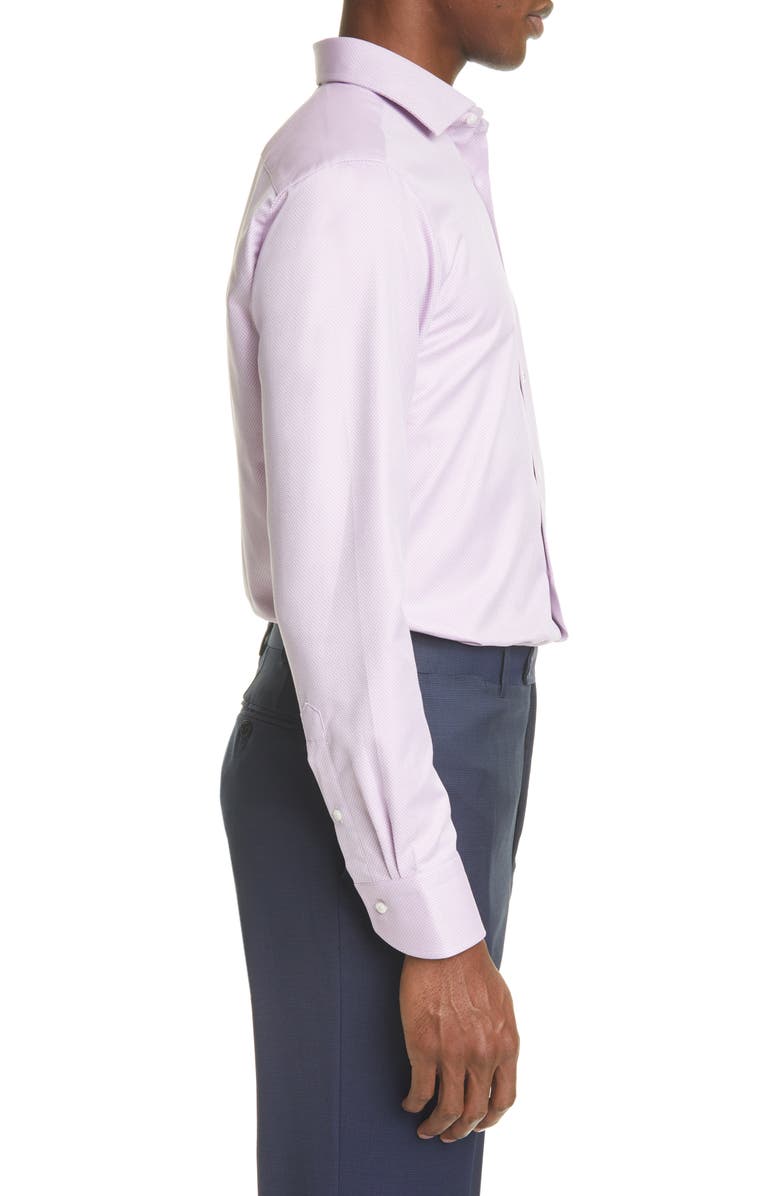 Canali Trim Fit Dot Dress Shirt, Alternate, color, 