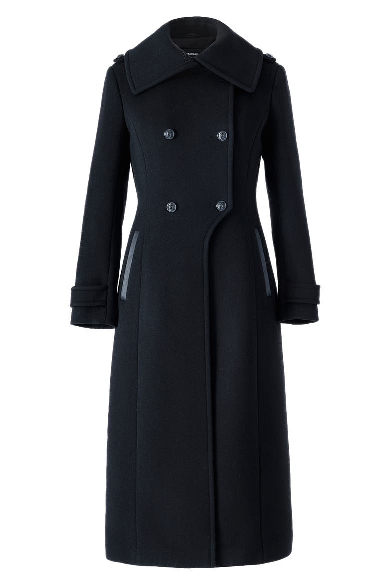 Elodie-R Double Breasted Wool Blend Coat, Alternate, color, BLACK