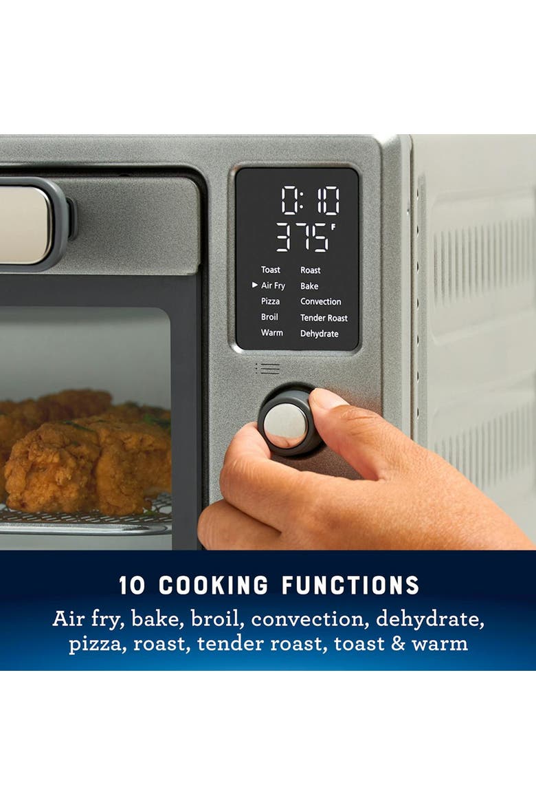 10 Function Digital Display Air Fryer and Countertop Toaster Oven, Alternate, color, Silver