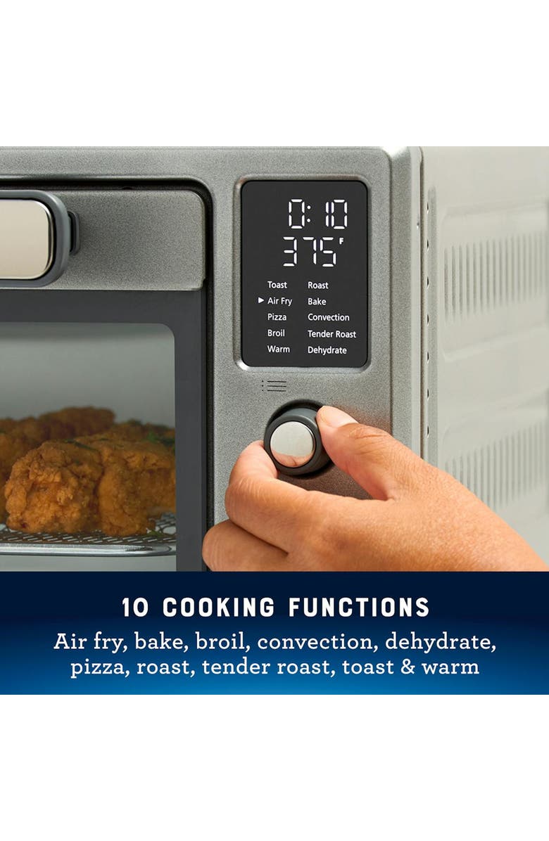 OSTER 10 Function Digital Display Air Fryer and Countertop Toaster Oven, Alternate, color, Silver