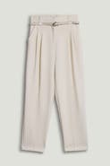 Nocturne Belted Pleat Front Tapered Trousers