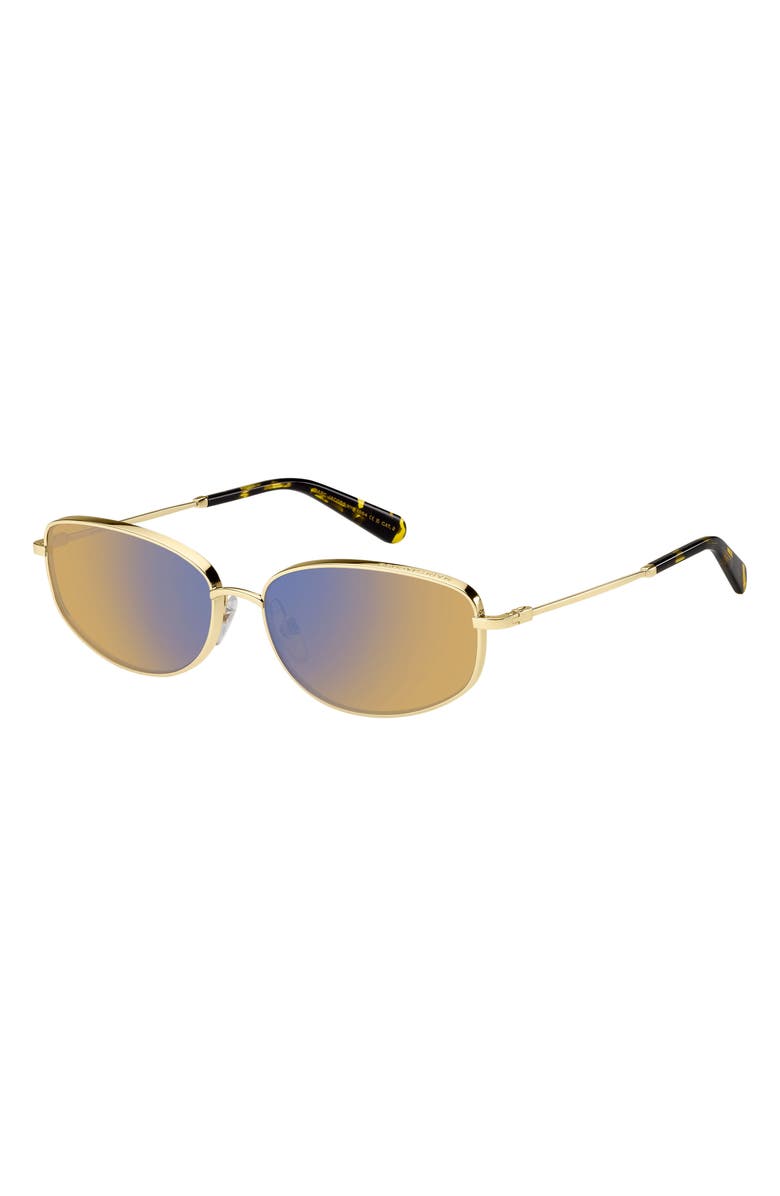 Marc Jacobs 60mm Oval Sunglasses, Alternate, color, Gold Yellow