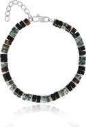 Lucky Brand Men's Mixed Beaded Bracelet, Green & Black, Adjustable