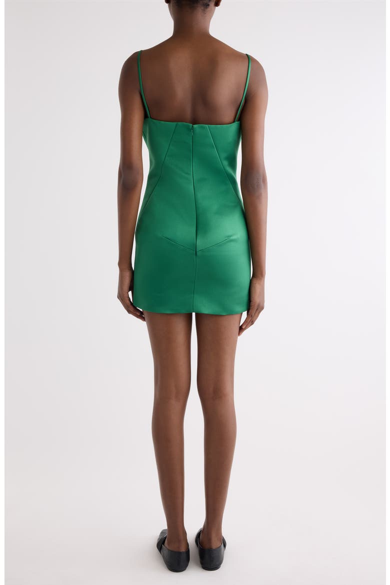 Silk Satin Sheath Minidress, Alternate, color, EMERALD GREEN