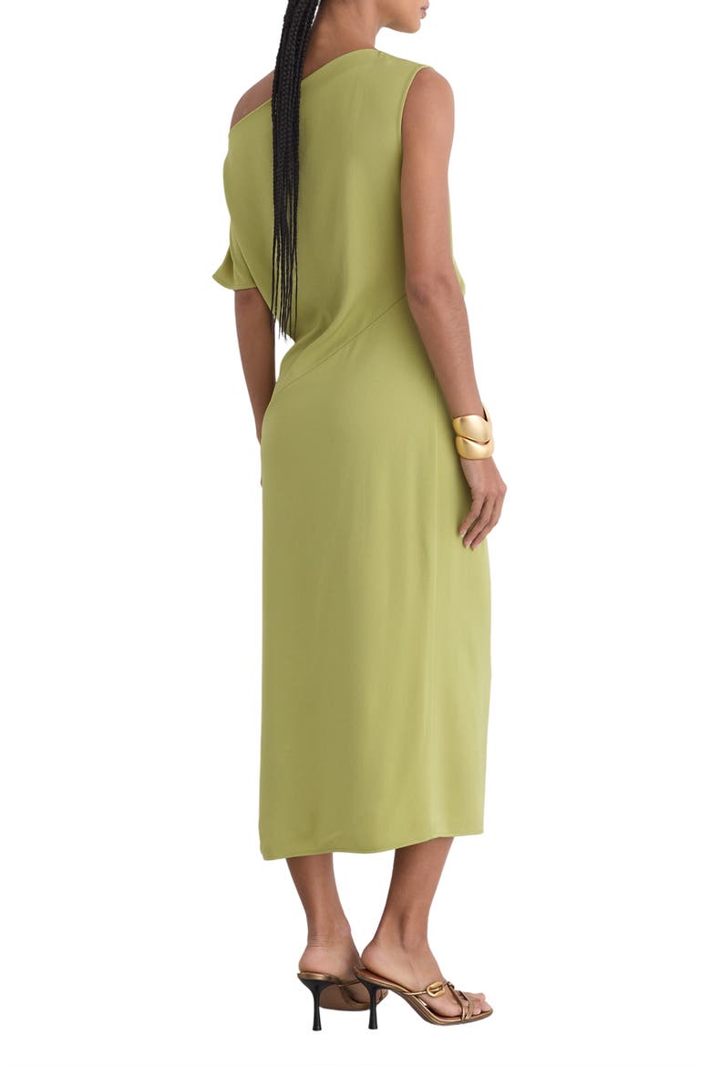Beth One-Shoulder Midi Dress, Alternate, color, GREEN