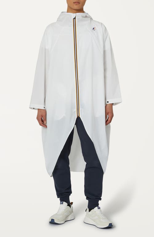 K-Way Rennes Waterproof Packable Rain Poncho in White 