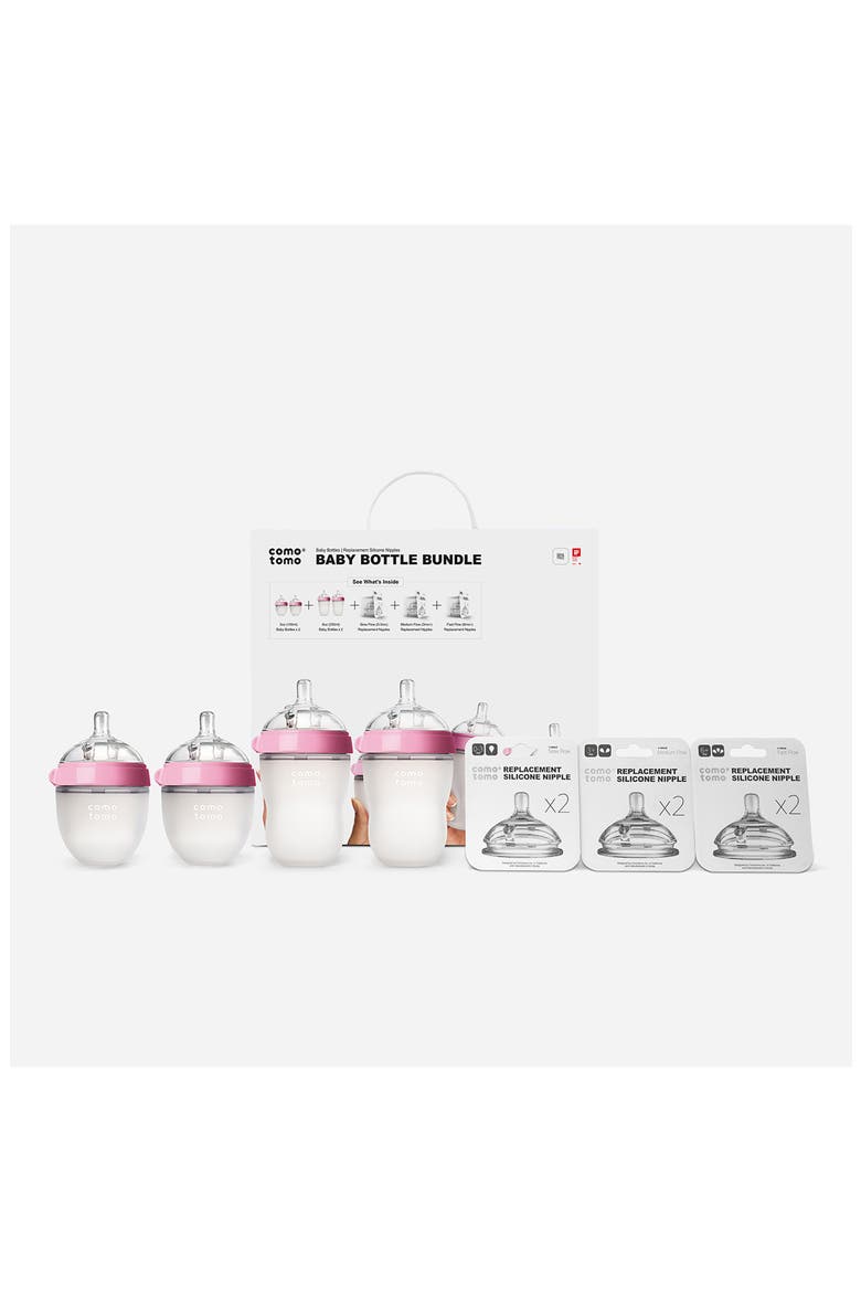 Baby Bottle Bundle, Alternate, color, PINK