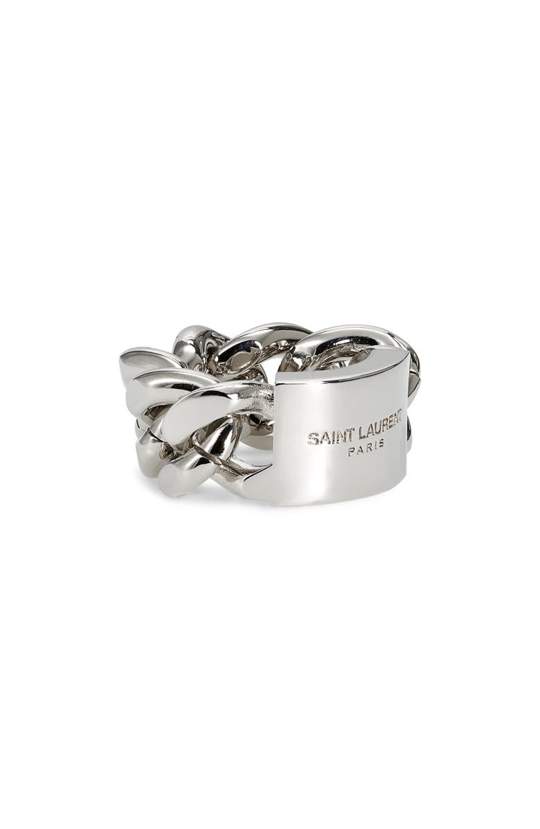 Saint Laurent Curb Link Chain Ring, Main, color,