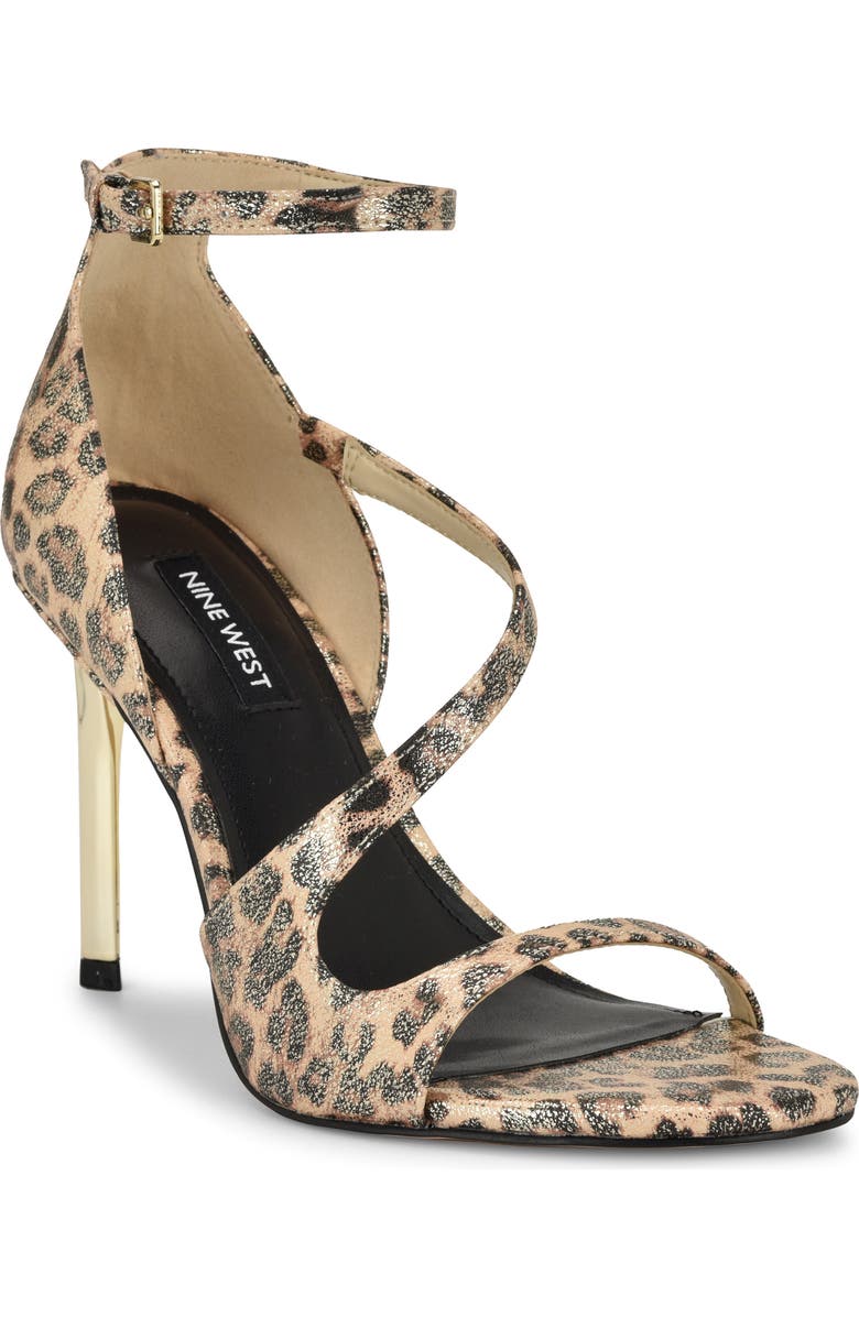 Nine West Shimmy Ankle Strap Sandal, Main, color, Gold
