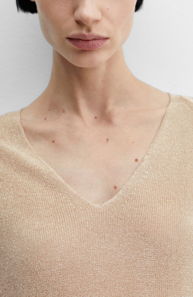 MANGO Metallic Sweater, Alternate, color, Gold