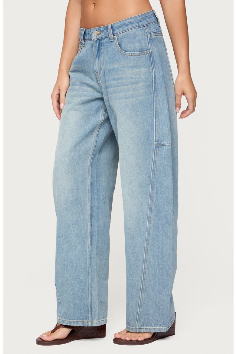 Korie Barrel Leg Low Rise Jeans, Alternate, color, BLUE