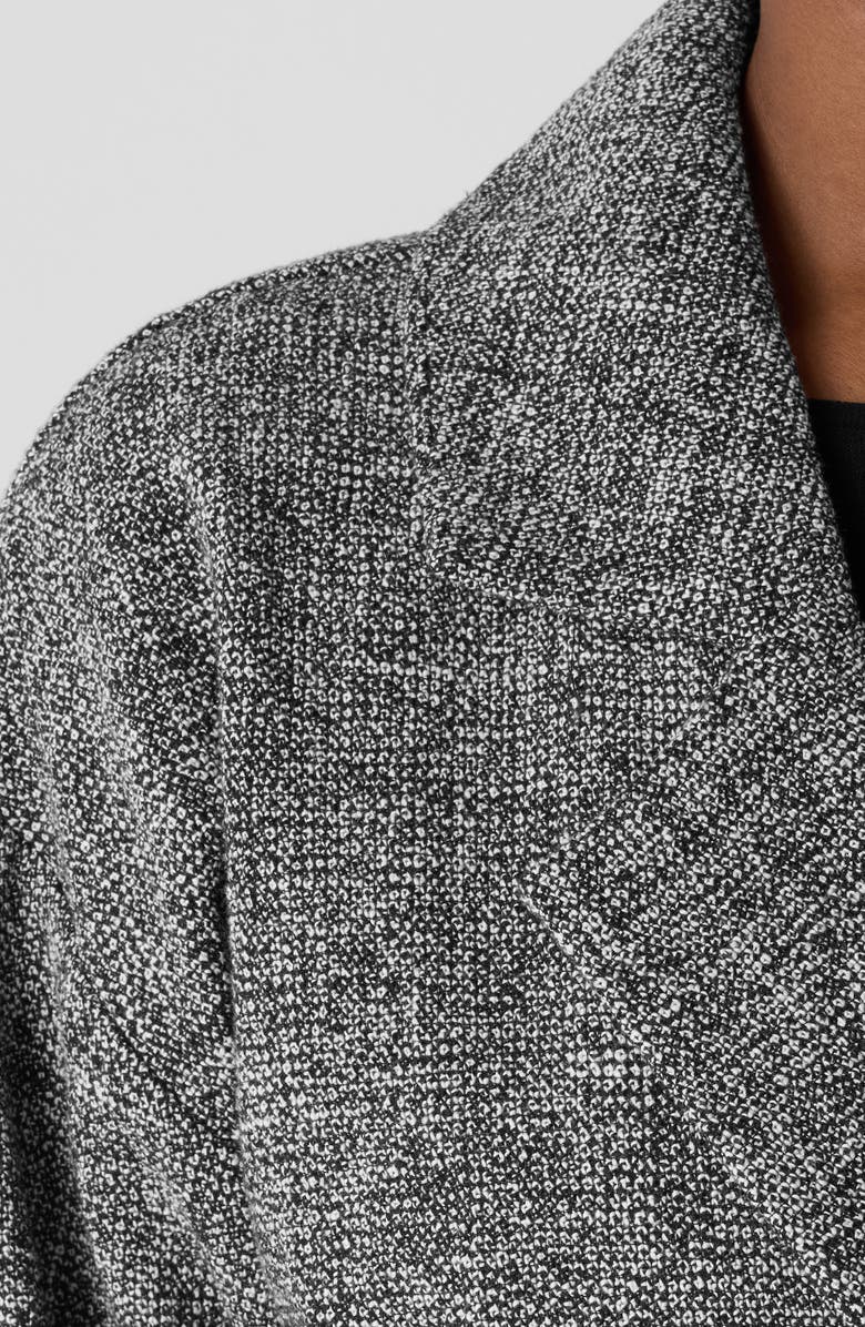 Eileen Fisher Double Breasted Stretch Organic Cotton Short Blazer, Alternate, color, Black/ White