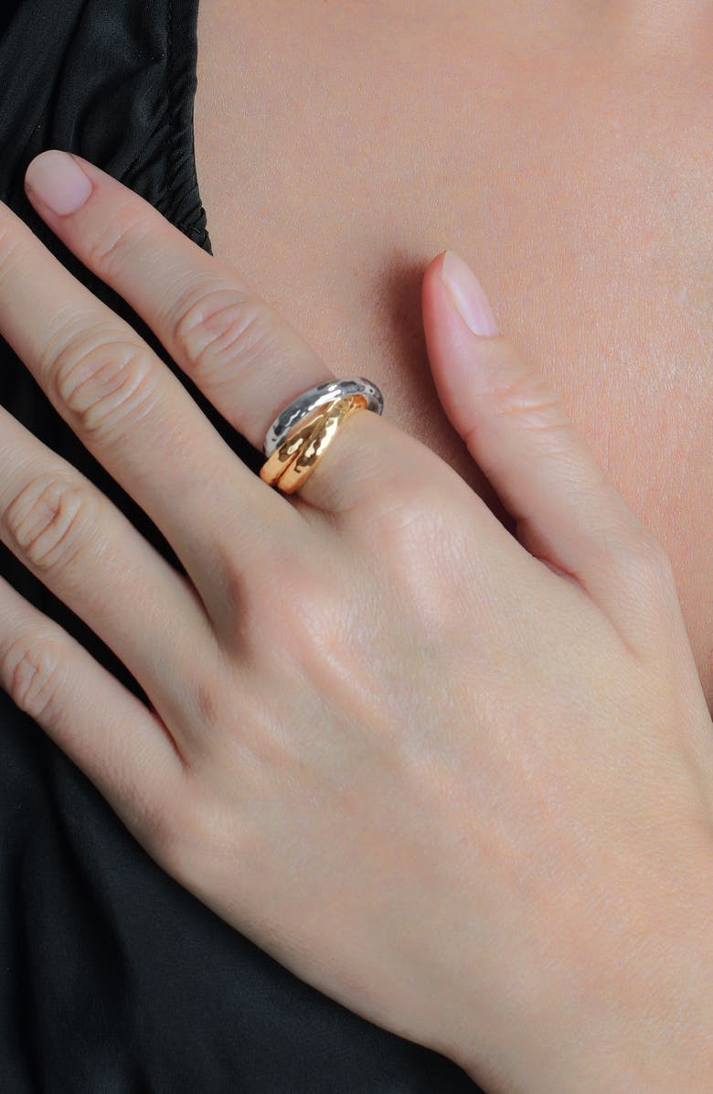 Anabel Aram Jewelry Farrier Triple Band Ring, Alternate, color, Gold And Silver