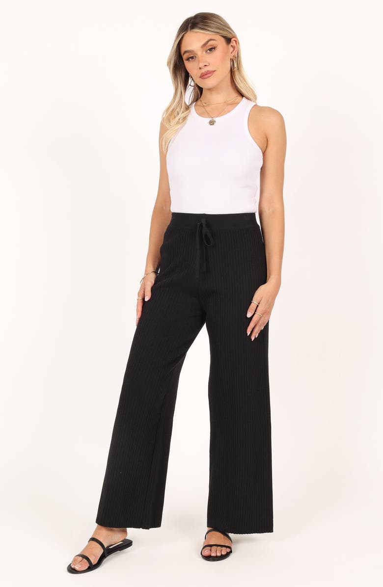 Petal & Pup Pyrus Knit Wide Leg Pants, Alternate, color, Black