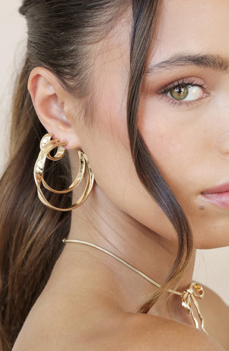 Ettika Heirloom Large Hoop Earrings, Alternate, color, Gold