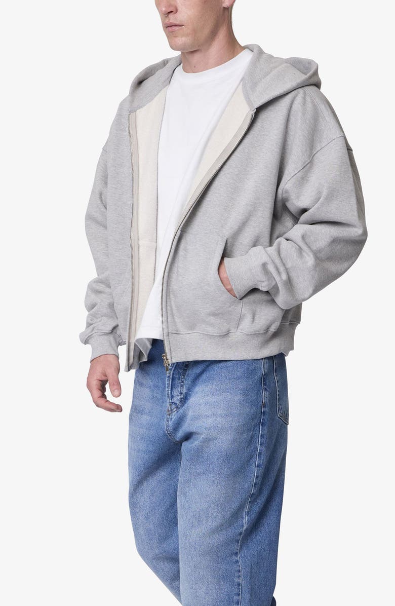mnml Heavyweight Basic Zip-Up Cotton Hoodie, Alternate, color, Heather Grey