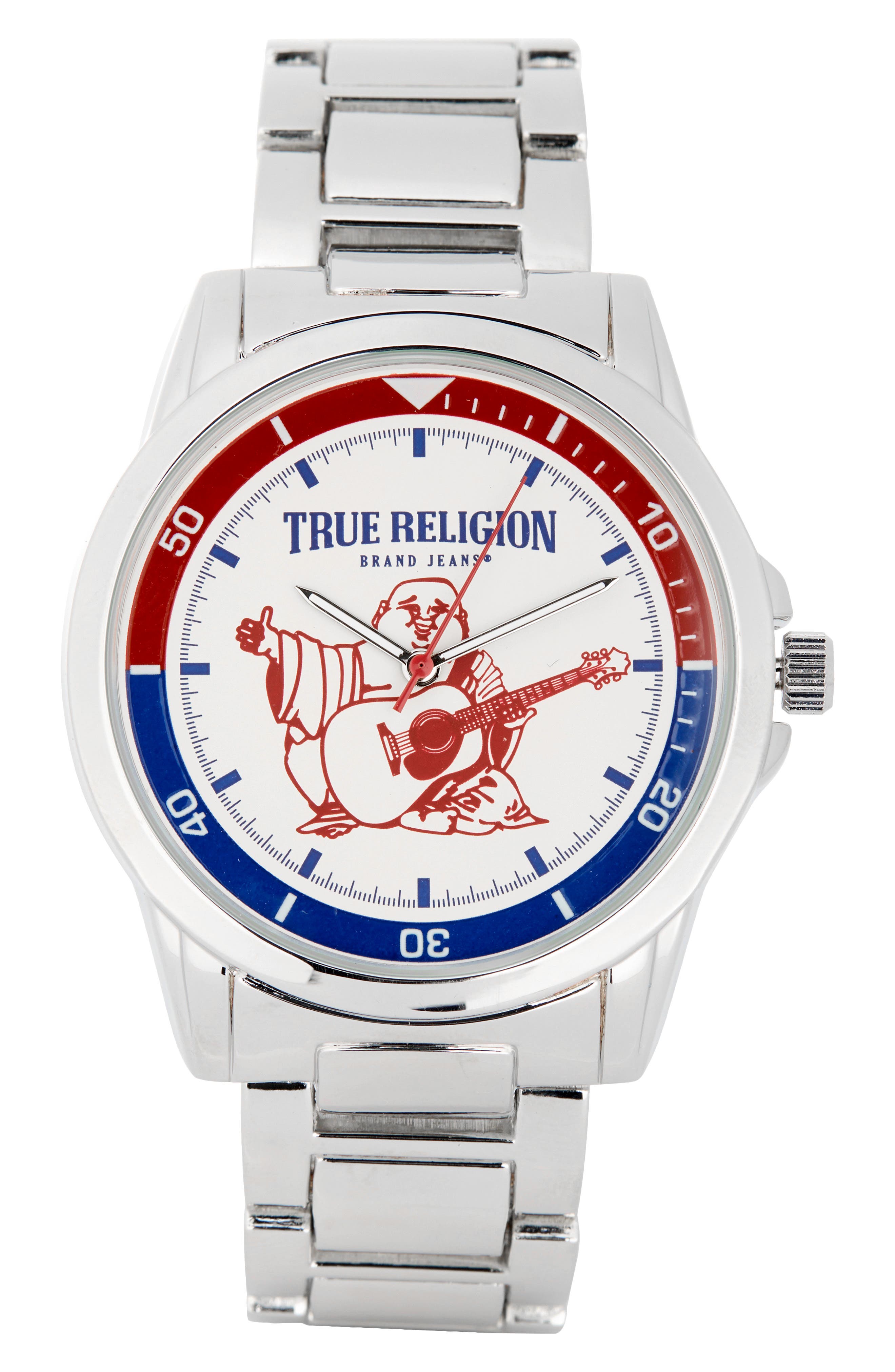 True Religion Buddha Guitar Bracelet Watch, 42.8mm