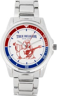 True Religion Buddha Guitar Bracelet Watch, 42.8mm