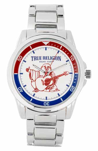 True Religion Buddha Guitar Bracelet Watch, 42.8mm
