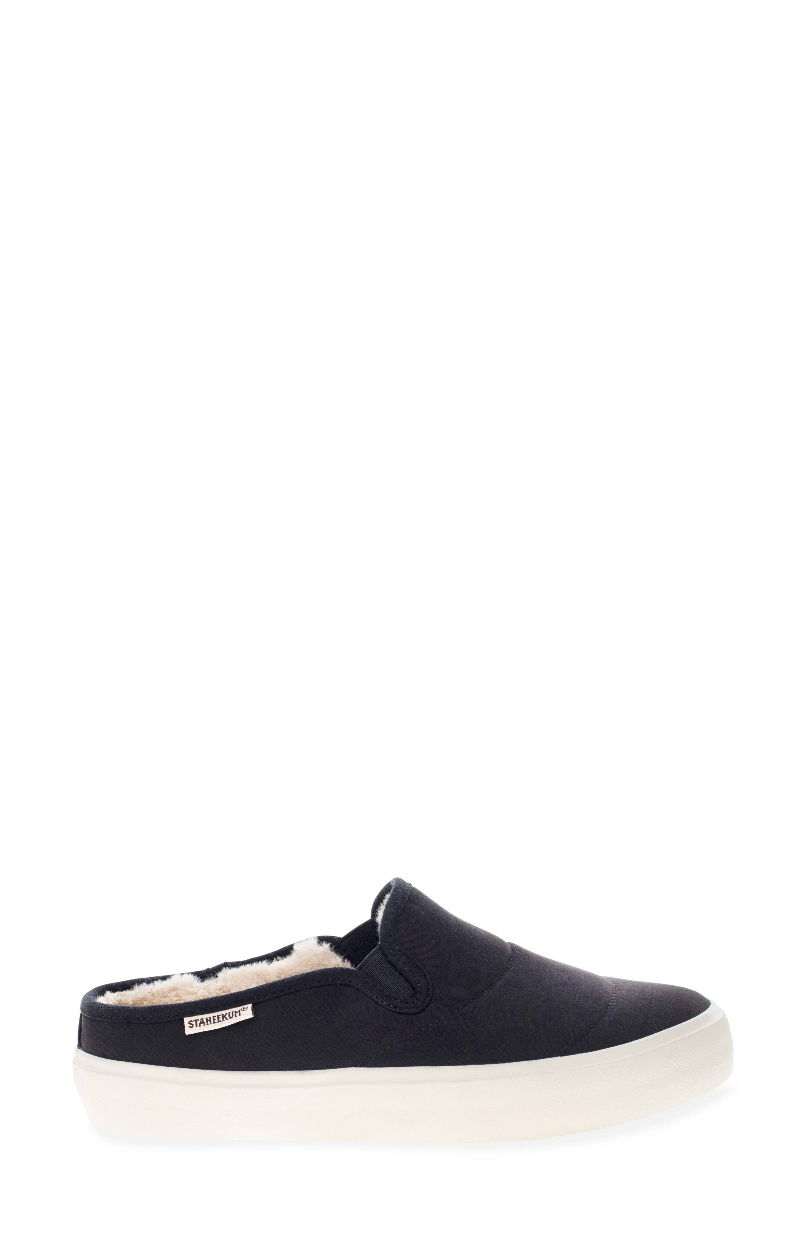 Everyday Quilted Faux Fur Lined Mule, Alternate, color, BLACK