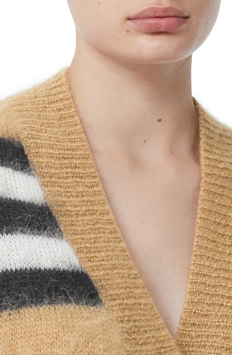 Burberry Gamtoos Icon Stripe Mohair Blend Cardigan, Alternate, color, 
