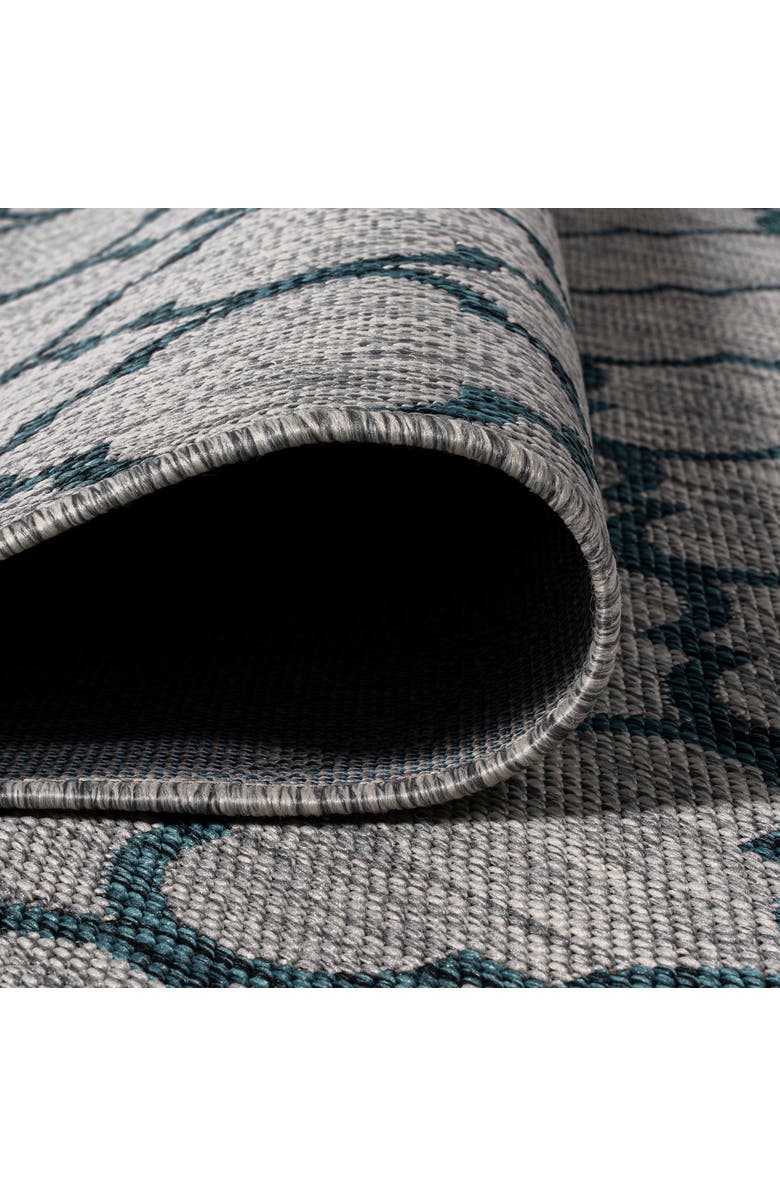 JONATHAN Y Galon Filigree Indoor/Outdoor Area Rug, Alternate, color, Gray/Teal