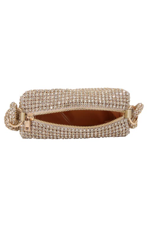 Berness Rhinestone Rectangular Shoulder Bag In Gold