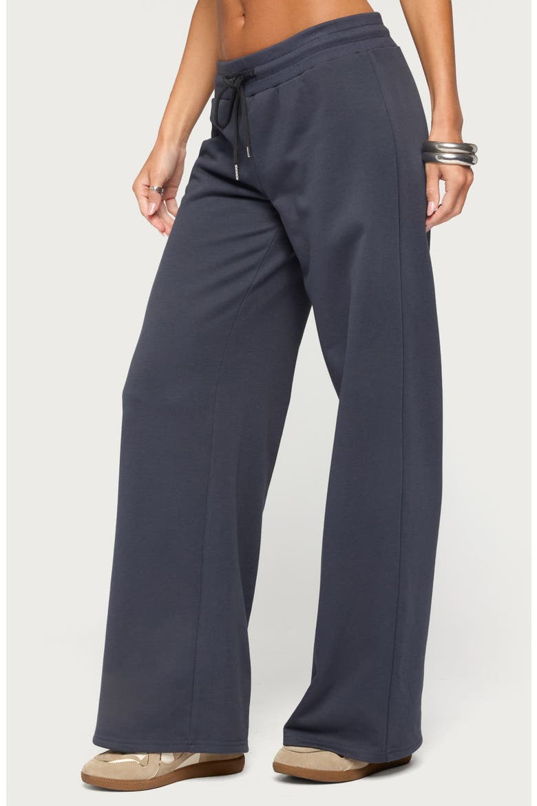 Paeva Low Rise Wide Leg Sweatpants, Alternate, color, NAVY