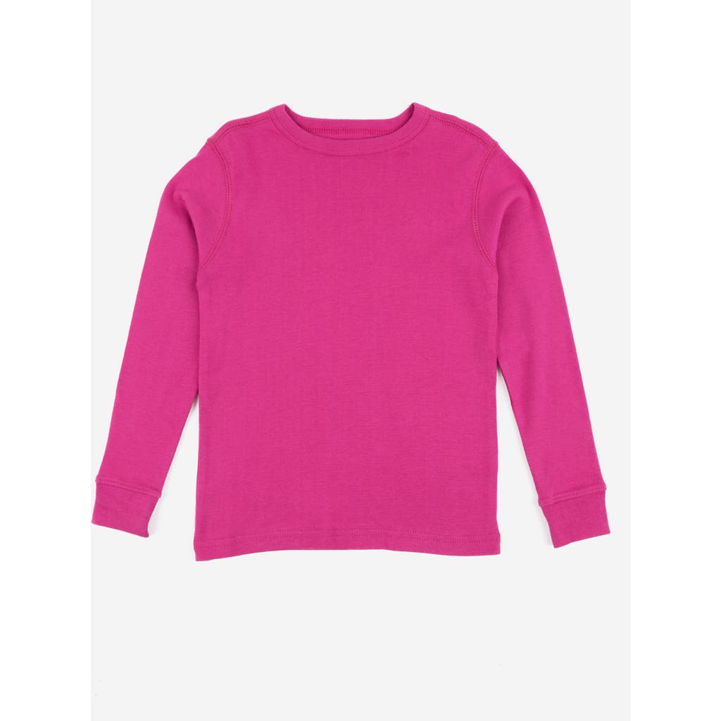 Leveret Kids Long Sleeve T-shirt, 100% Cotton, Solid Colors In Pink
