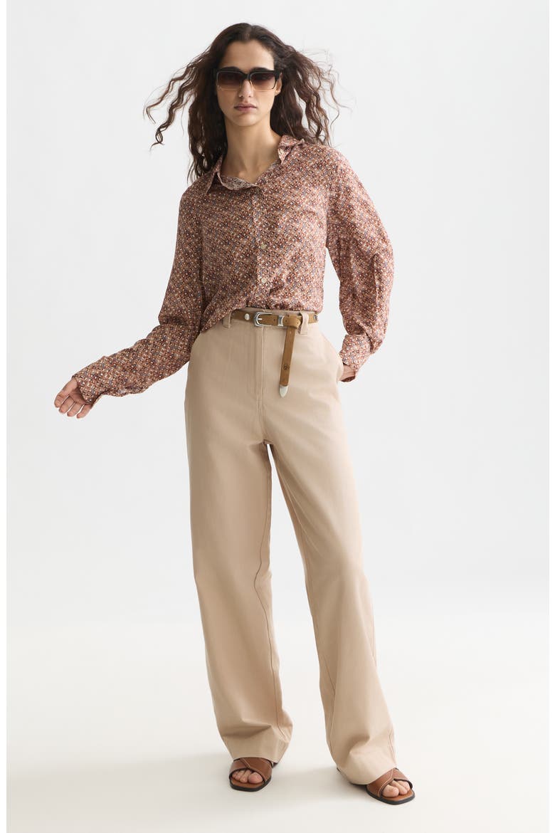 Print Relaxed Fit Shirt, Alternate, color, TILES FLOWER DOESKIN