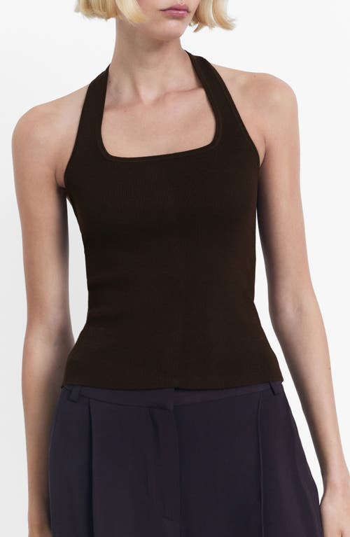 Mango Knit Halter Top Chocolate In Brown